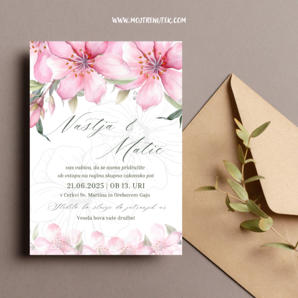 Brown and Beige Modern Save the Date Invitation Mockup Instagram Post (1) Poročna vabila